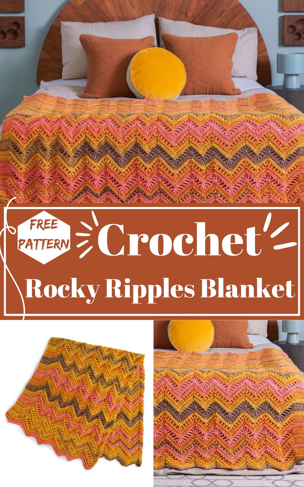 Crochet Rocky Ripples Blanket
