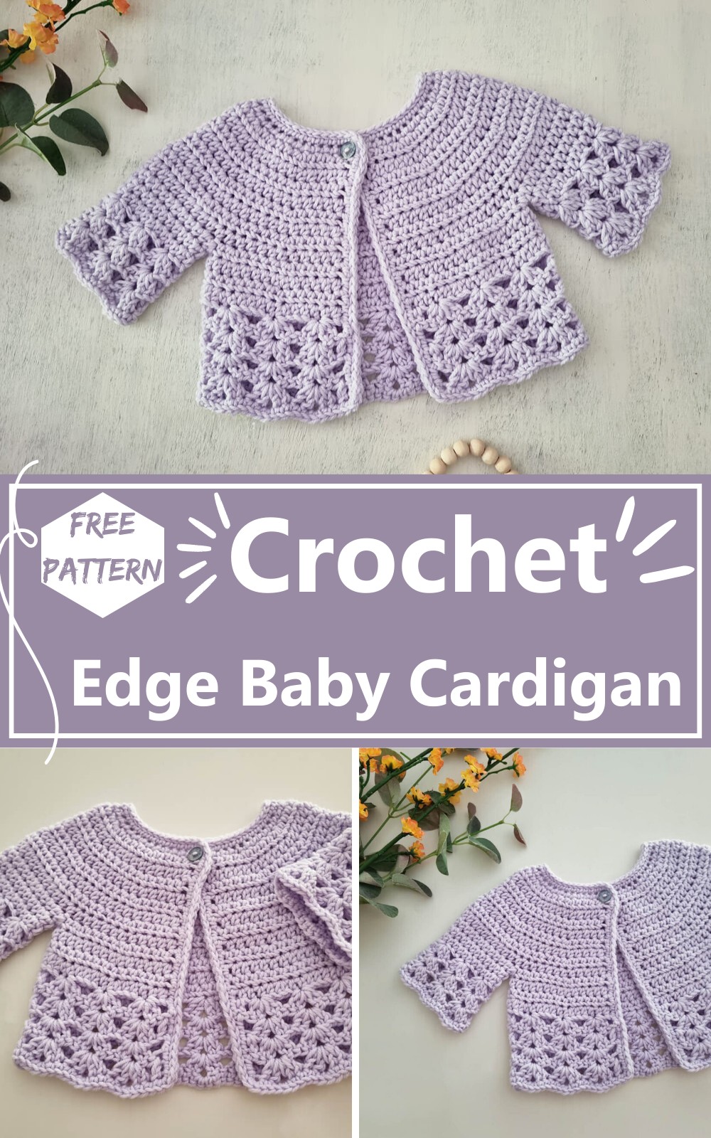 Crochet Shell Edge Baby Cardigan