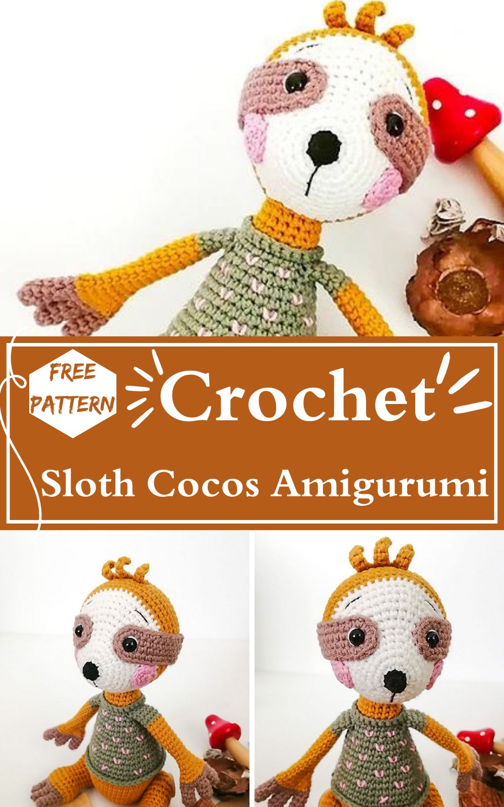 Crochet Sloth Cocos Amigurumi