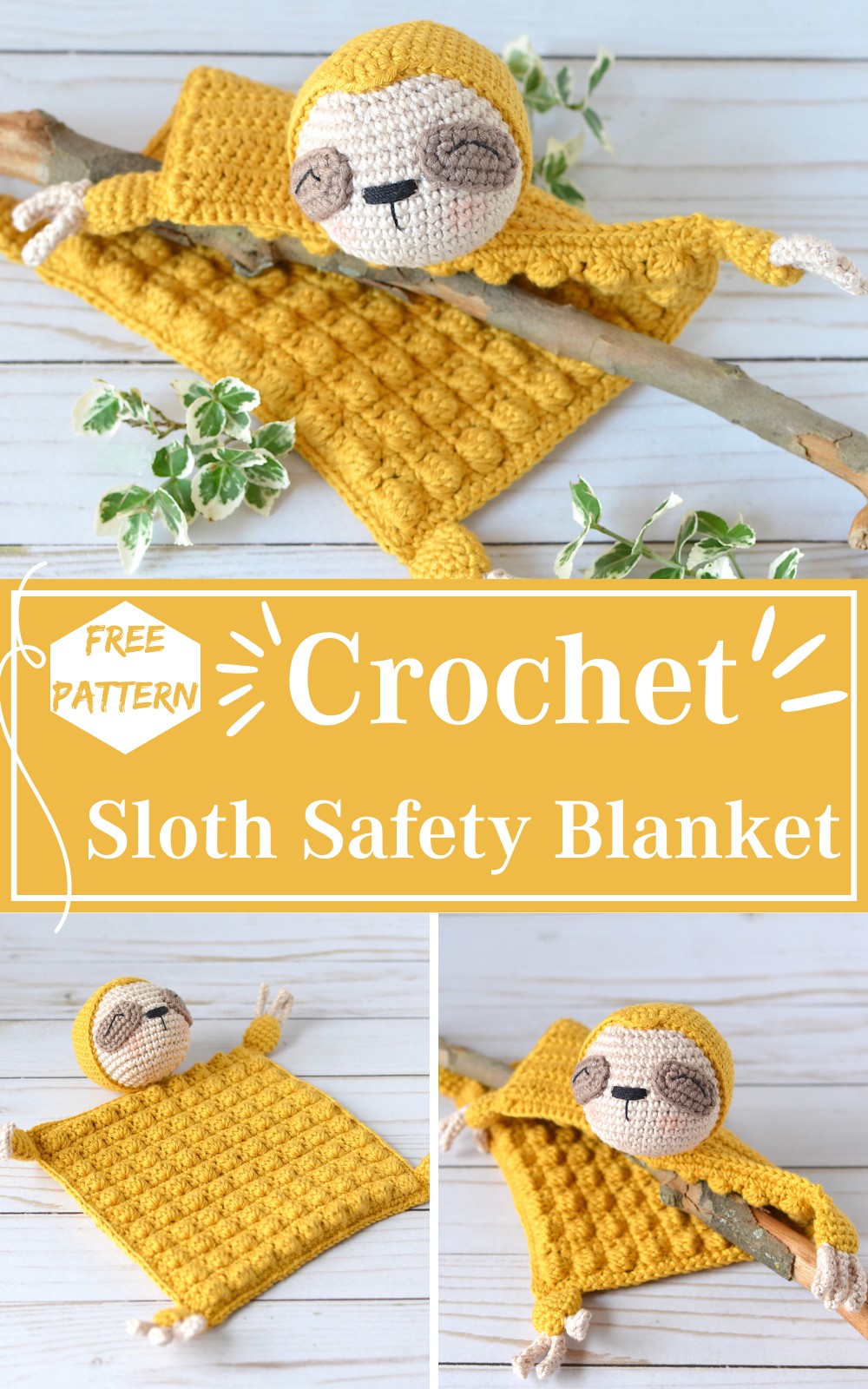 Crochet Sloth Safety Blanket