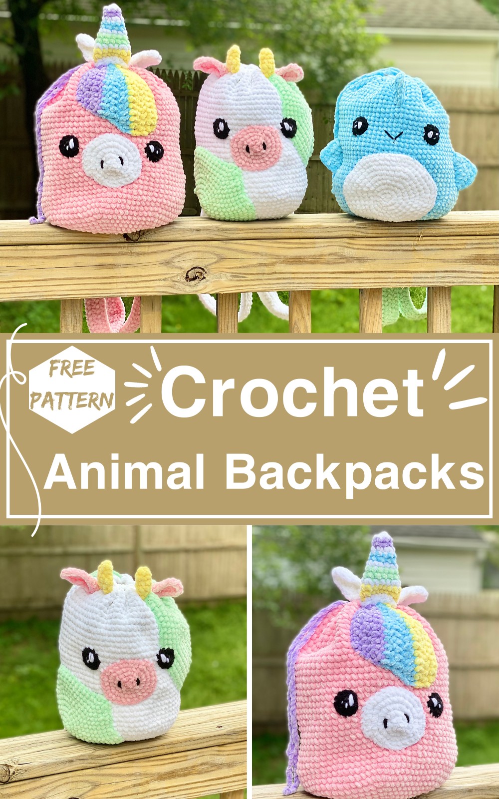 Crochet Softie Animal Backpacks