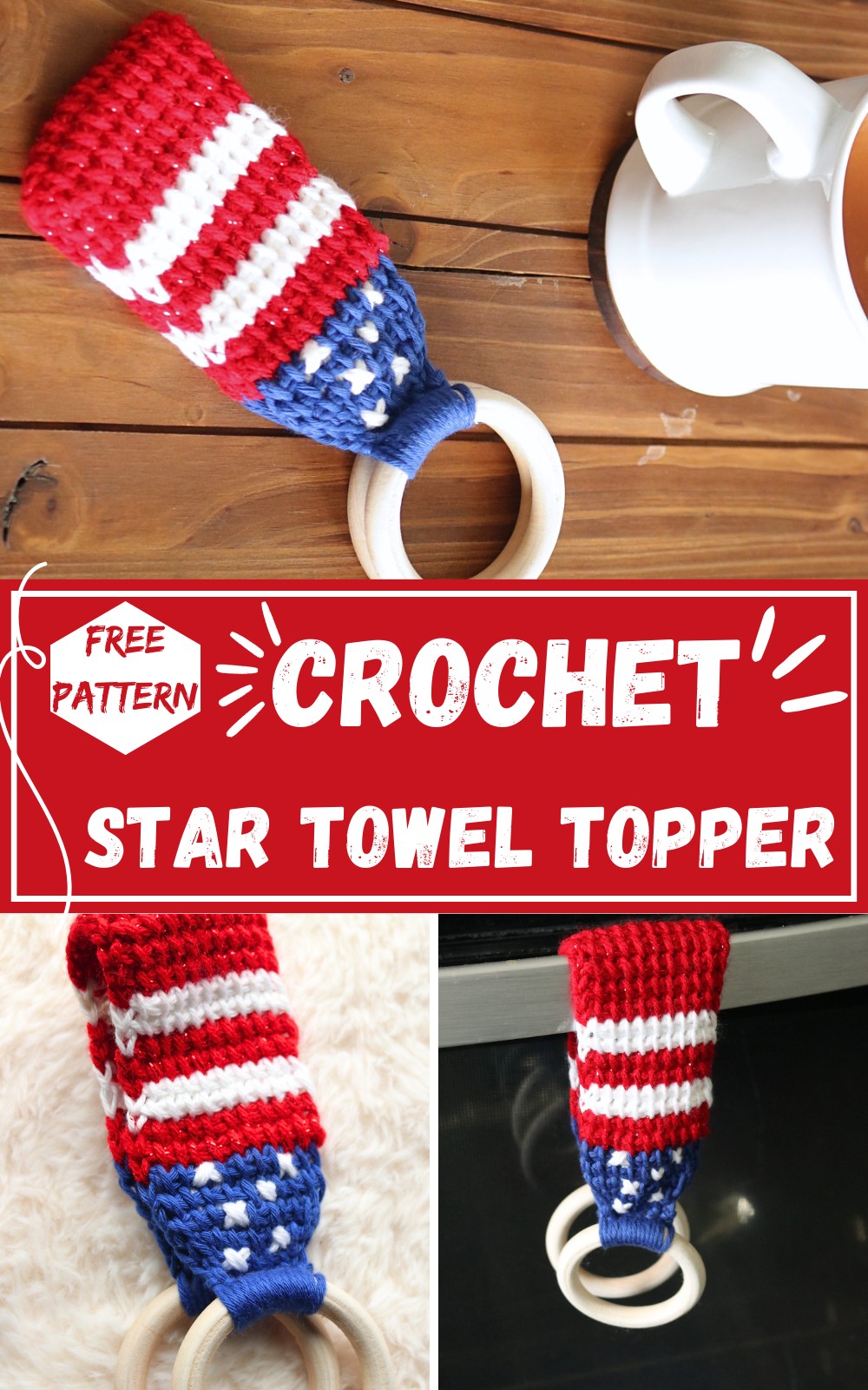Crochet Star Spangled Towel Topper