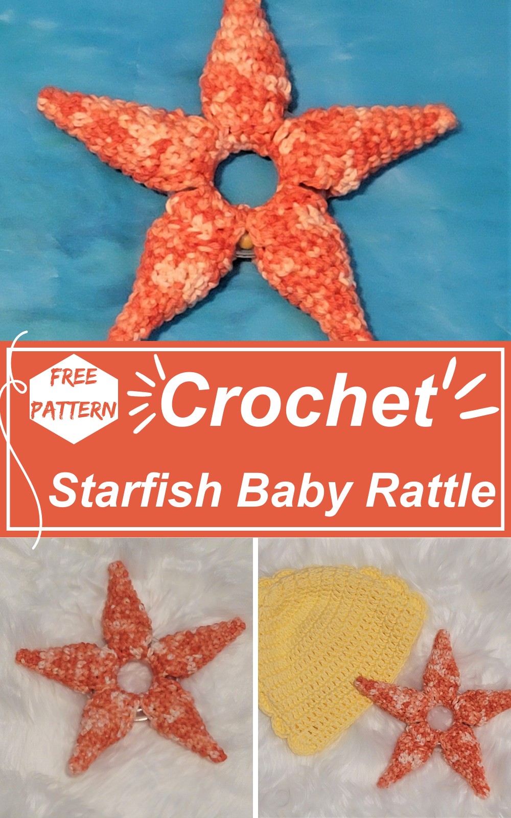 Crochet Starfish Baby Rattle