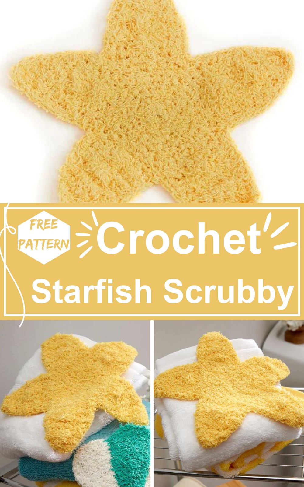 Crochet Starfish Scrubby