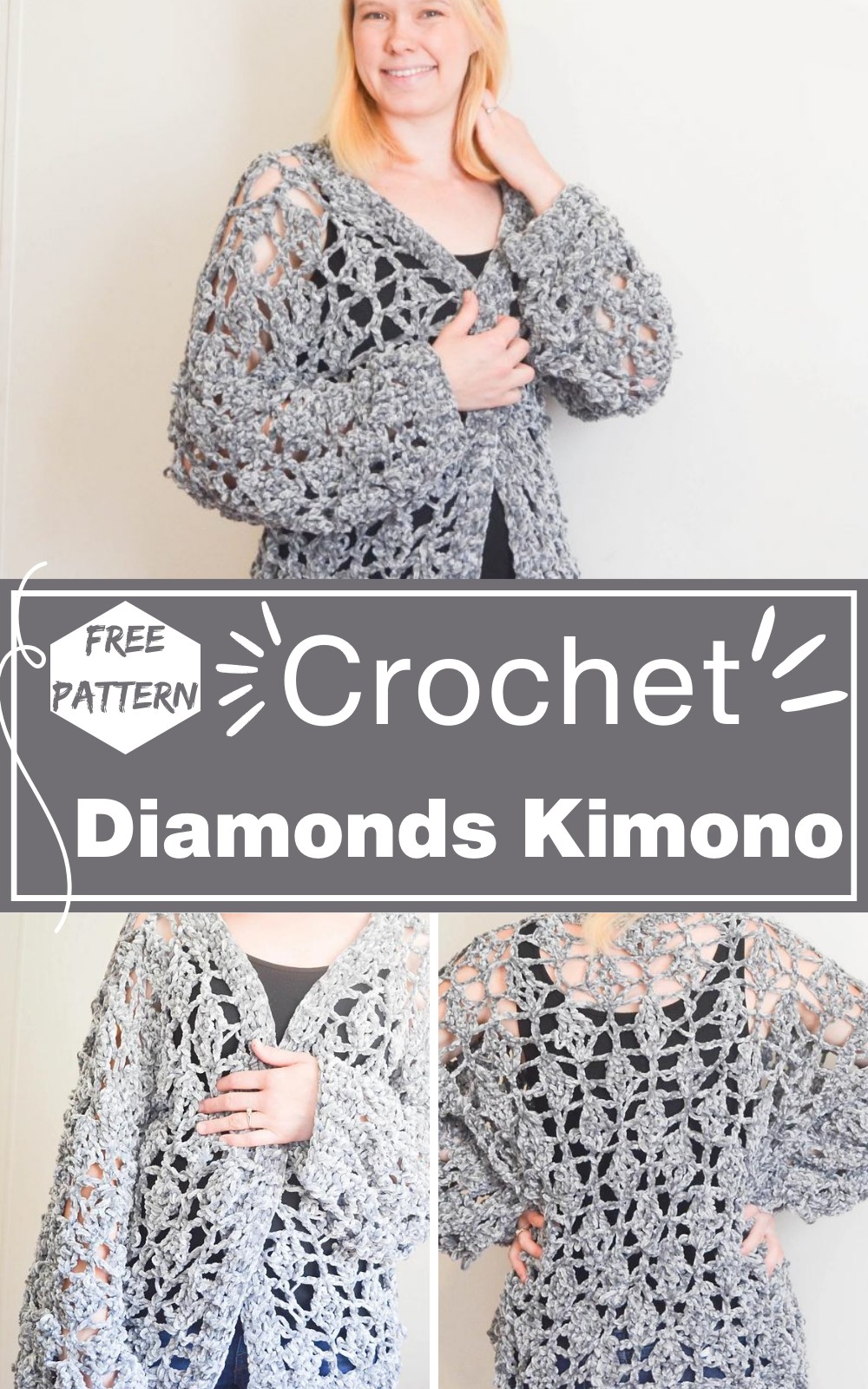 Crochet Velvet Diamonds Kimono