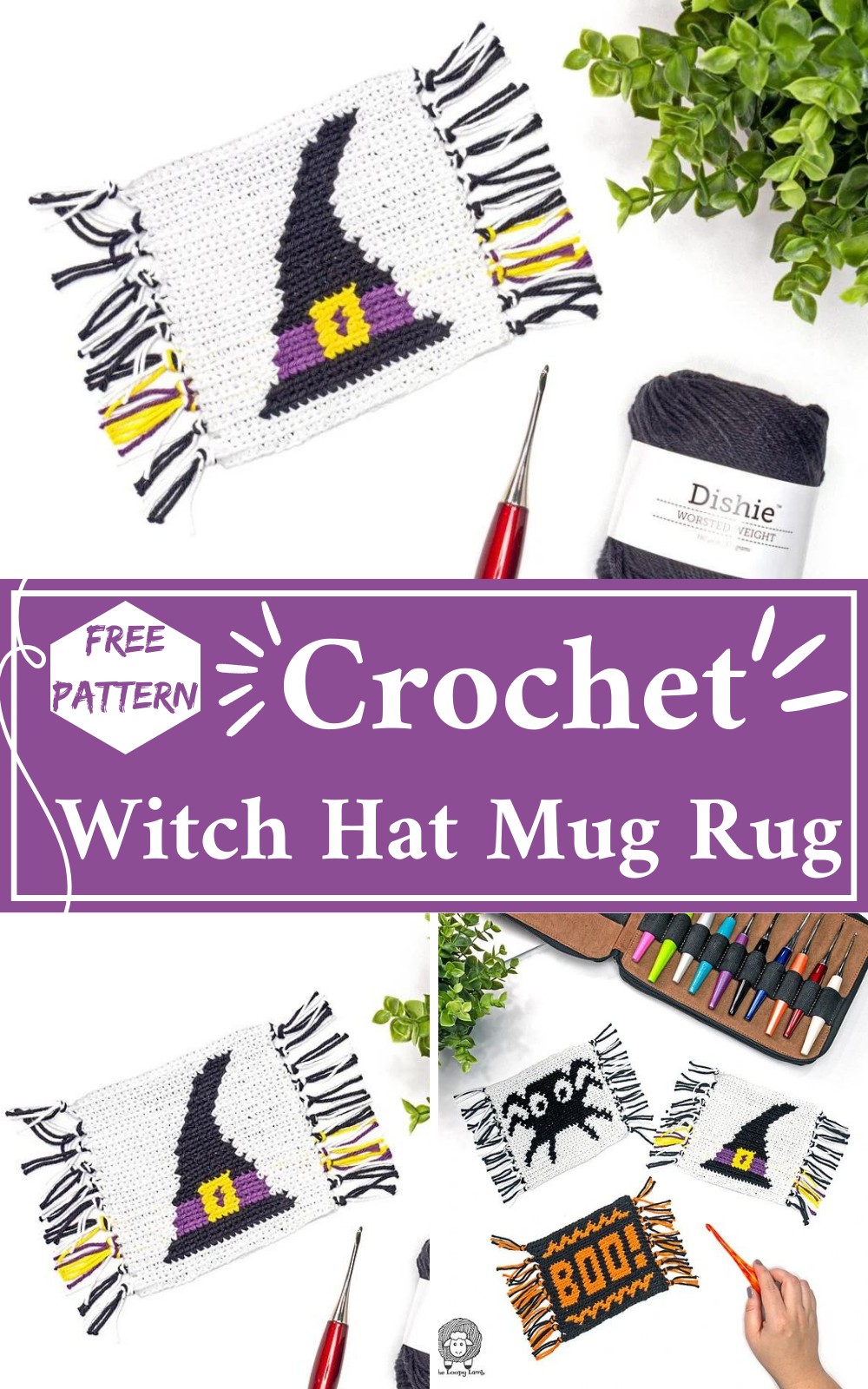 Crochet Witch Hat Mug Rug