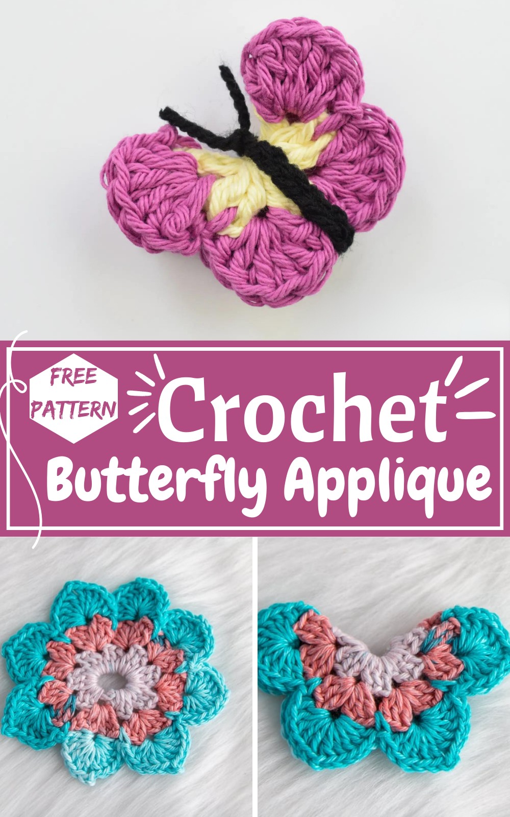 Easy Crochet Butterfly Applique