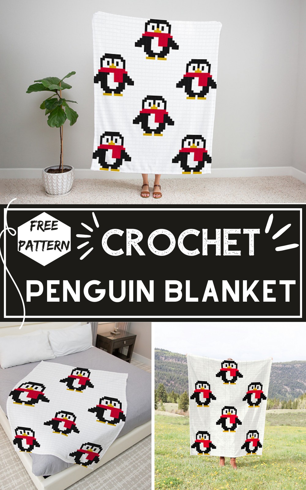 Free Crochet Penguin Blanket Pattern