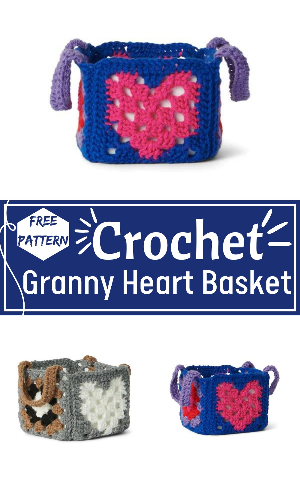 Granny Heart Crochet Basket