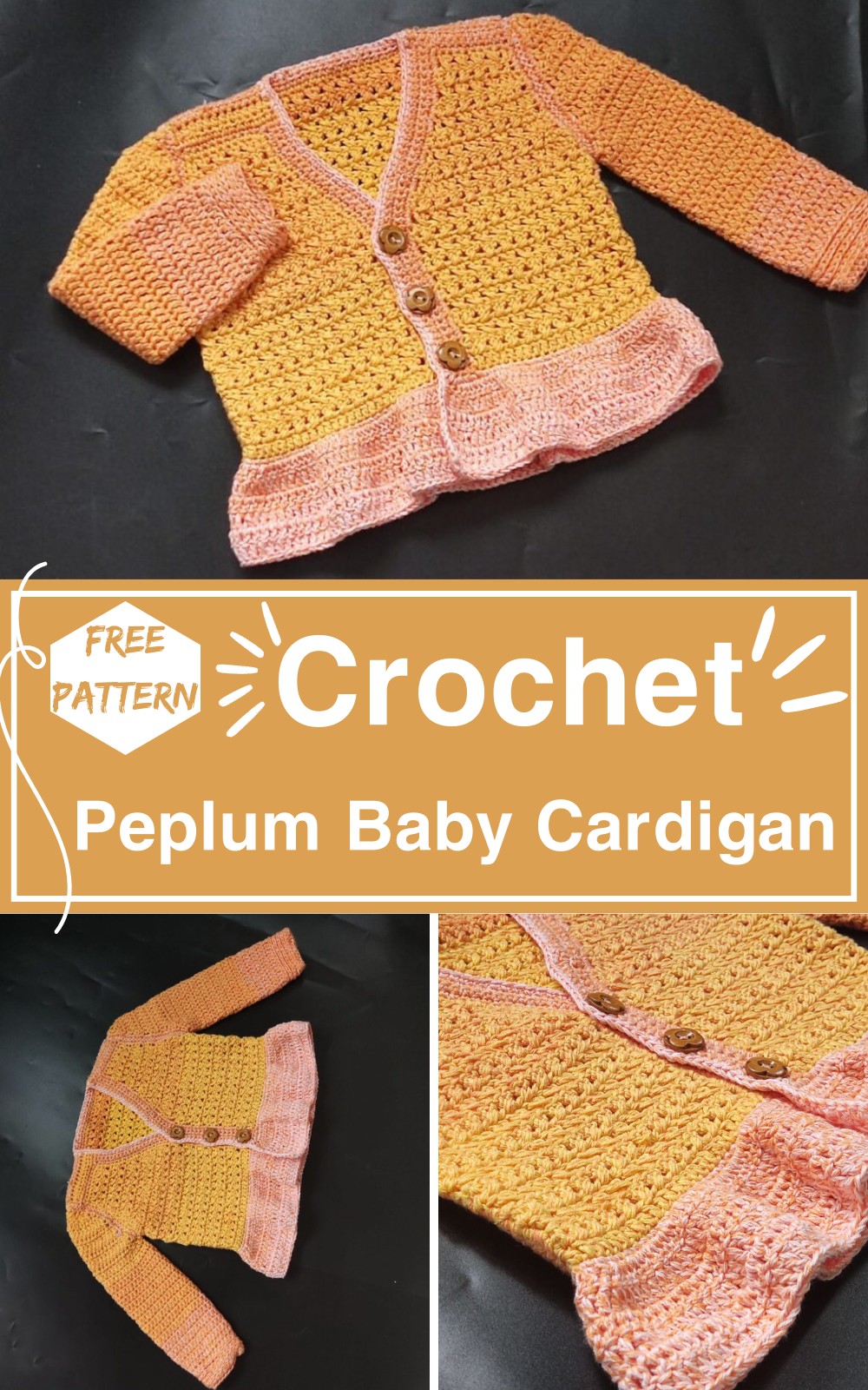 Peplum Crochet Baby Cardigan