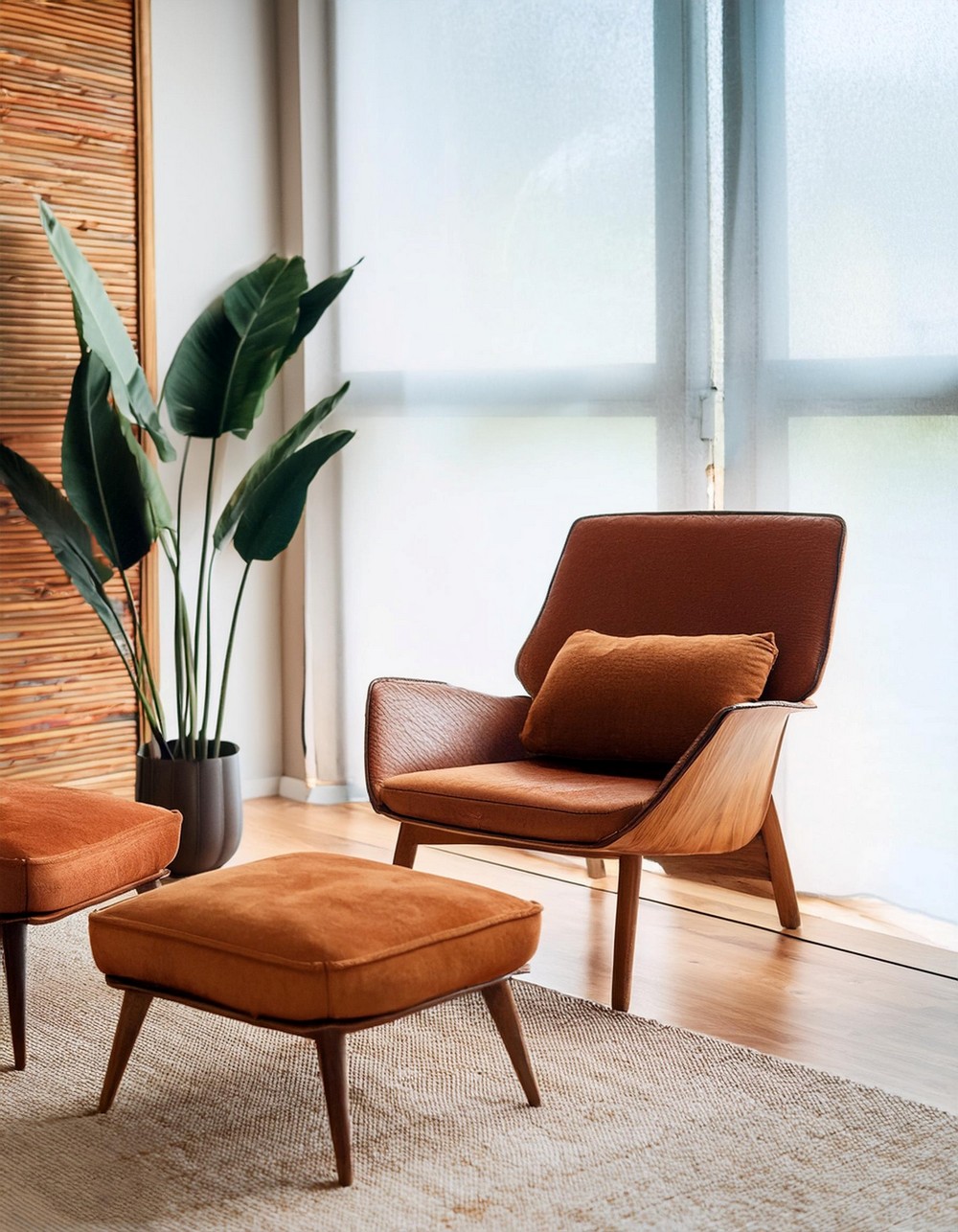 Mid-Century Modern Ottomans for Living Room Chair