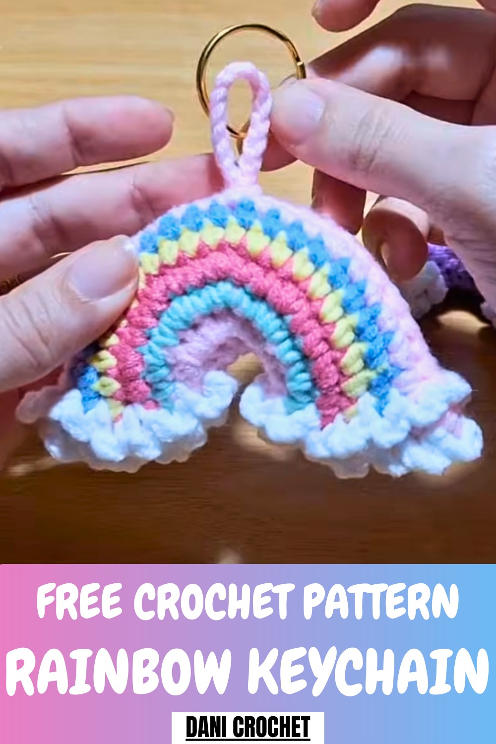 Crochet Rainbow Keychain Pattern