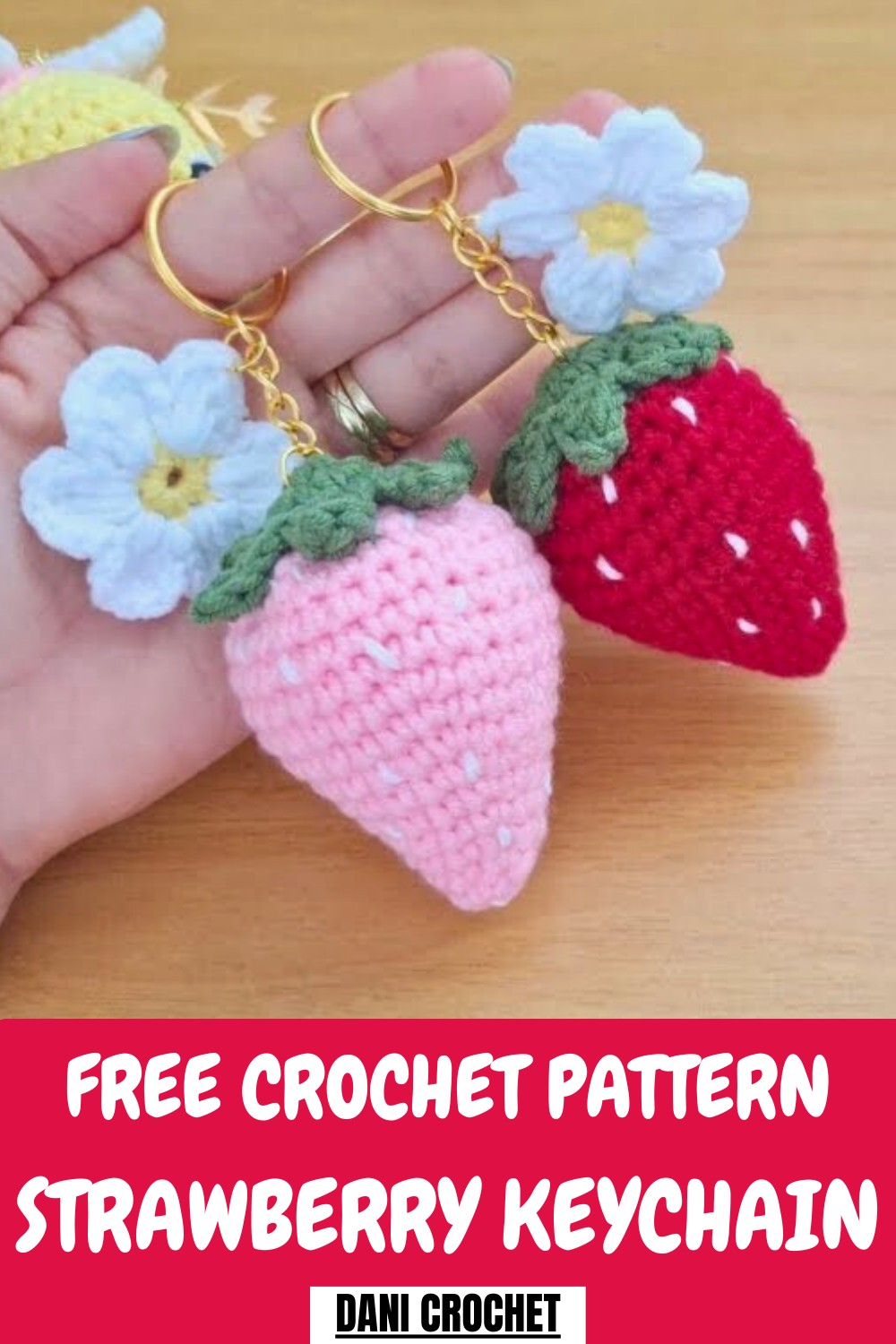 Crochet Strawberry Keychain Pattern