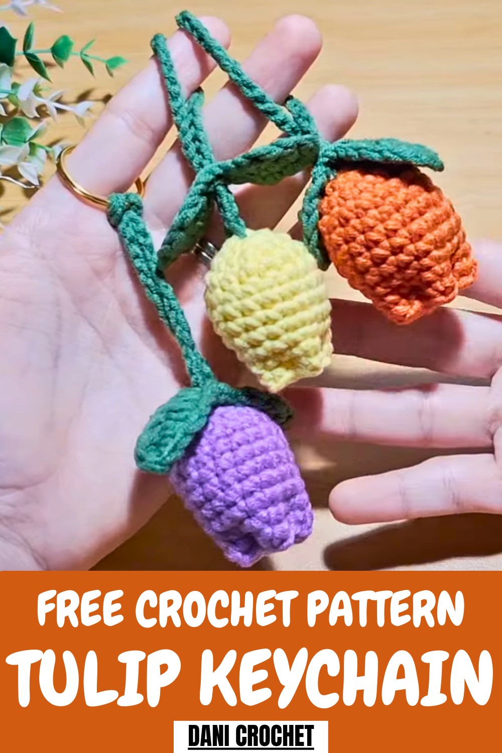 Crochet Tulip Keychain Pattern