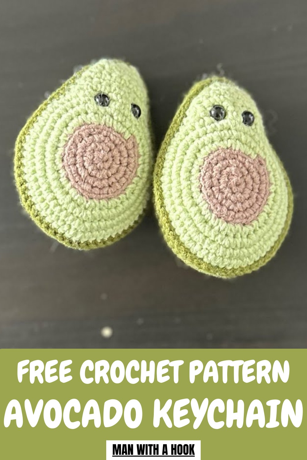Crochet Avocado Keychain Pattern