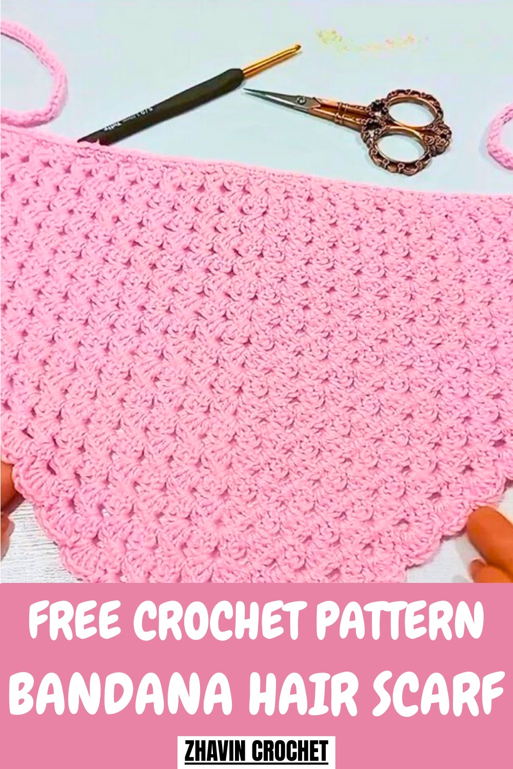 Crochet Bandana Hair Scarf Pattern