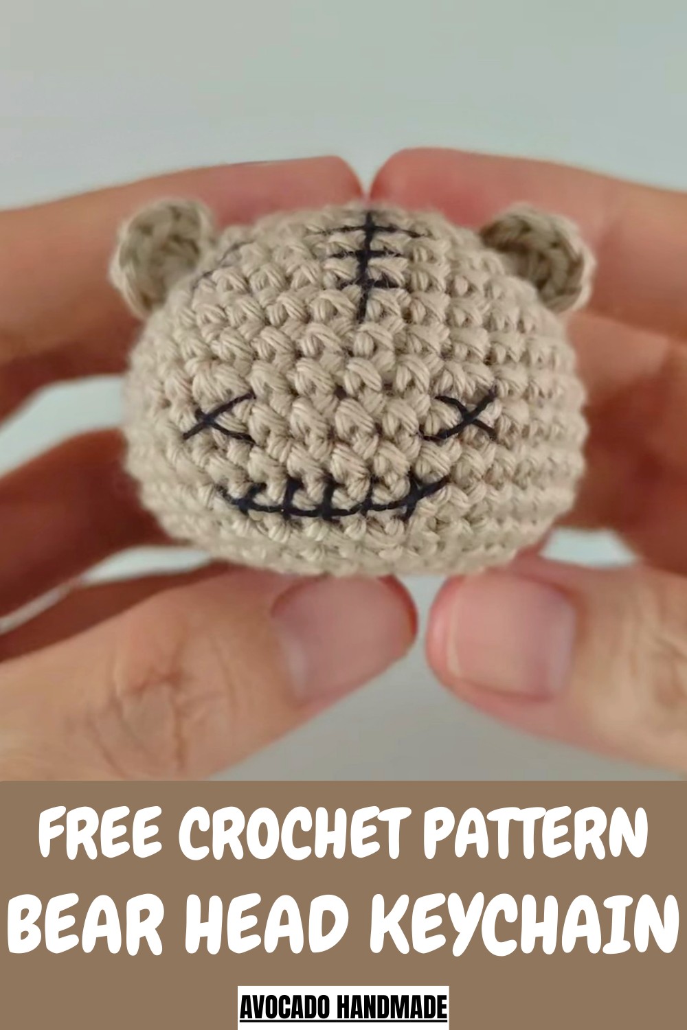 Crochet Bear Head Keychain Pattern
