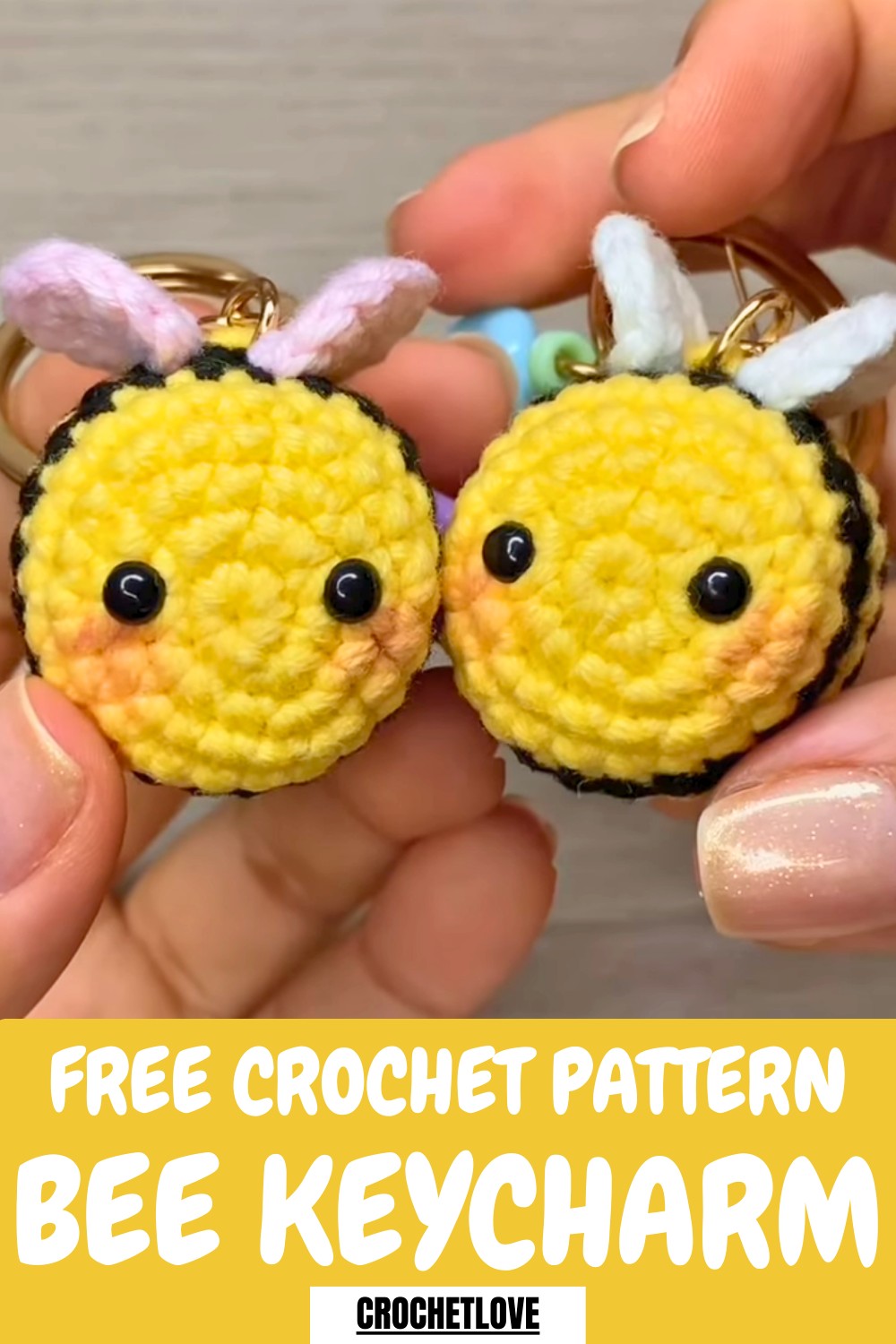 Crochet Bee Keycharm Pattern