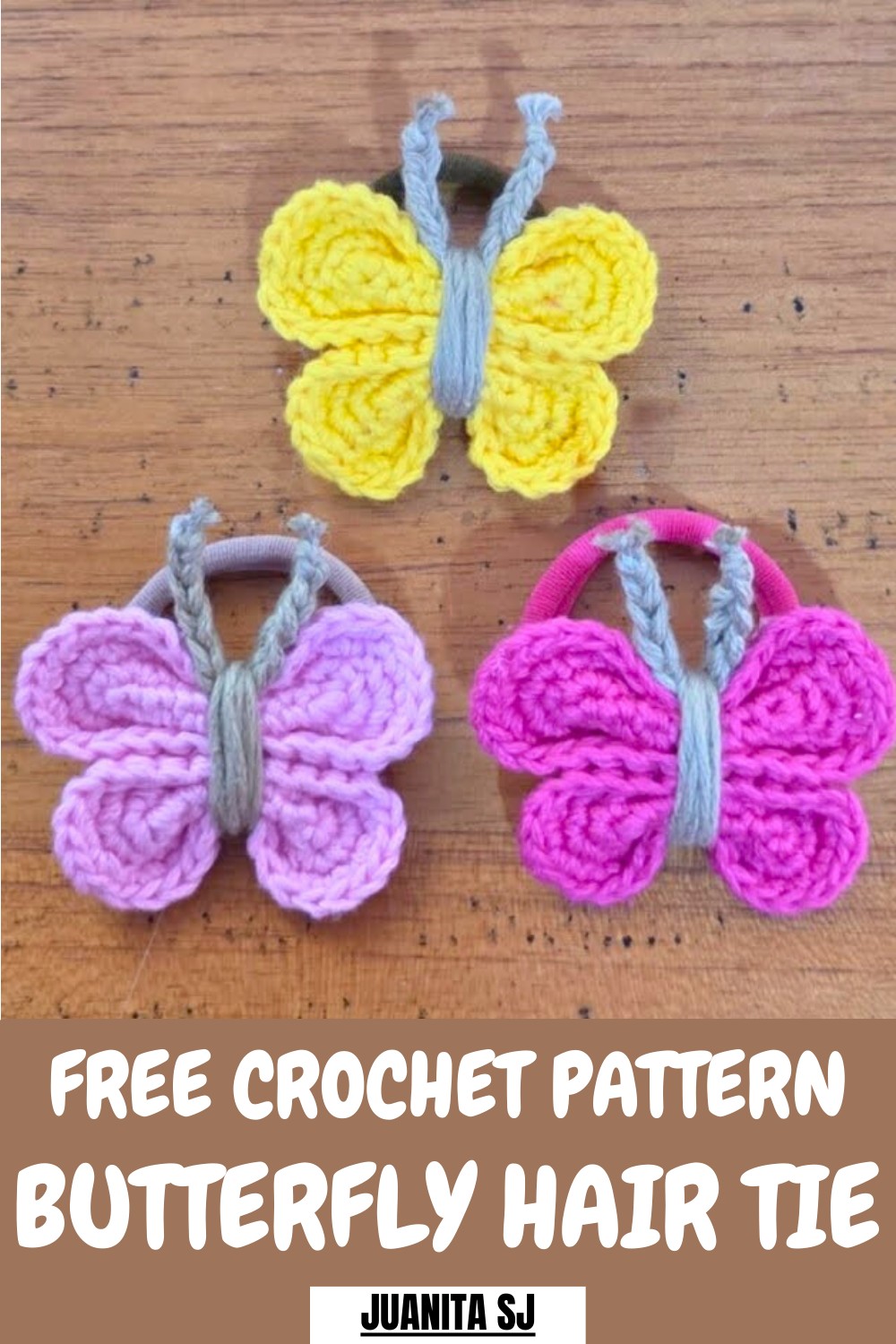 Crochet Butterfly Hair Tie Pattern