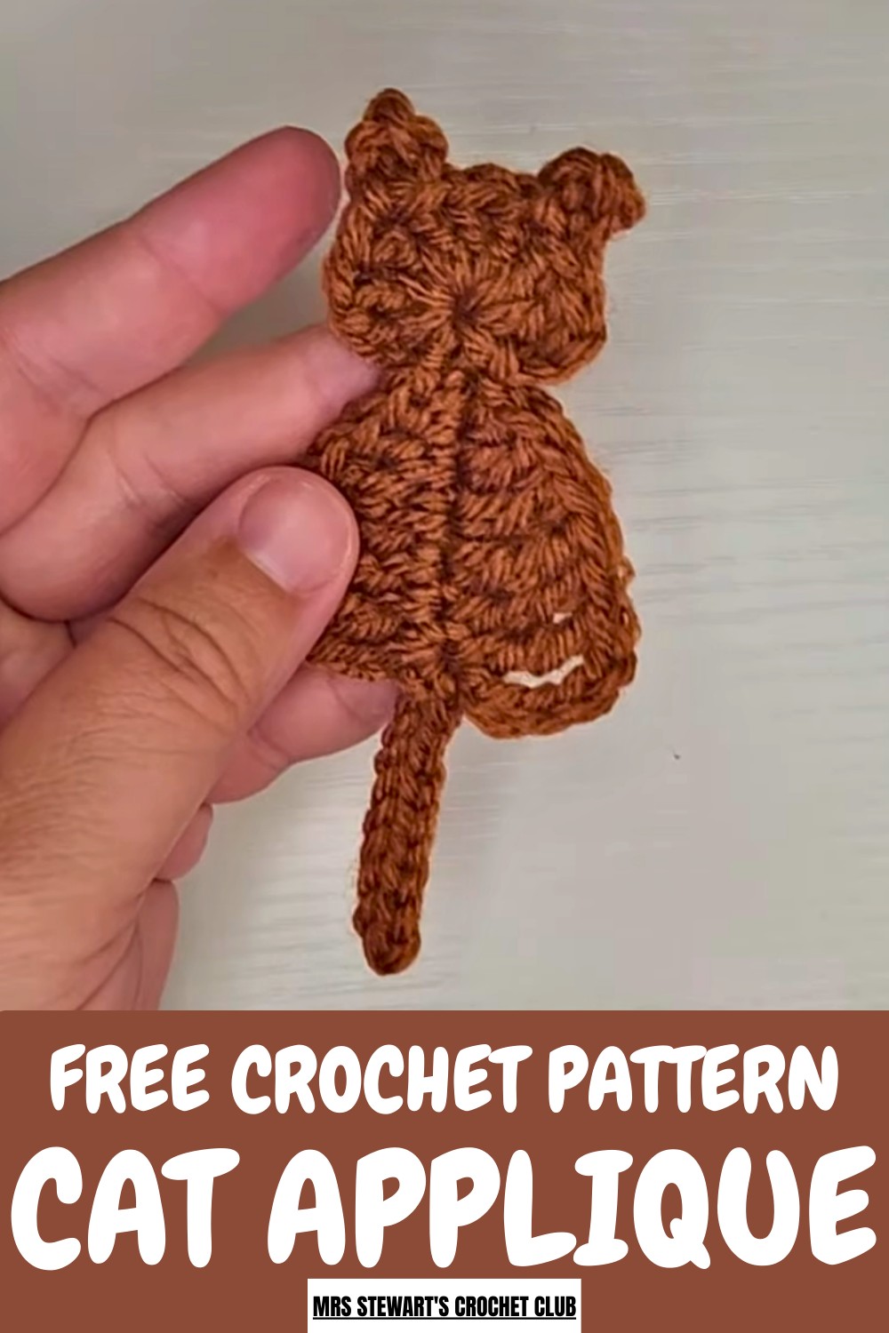 Crochet Cat Applique Pattern