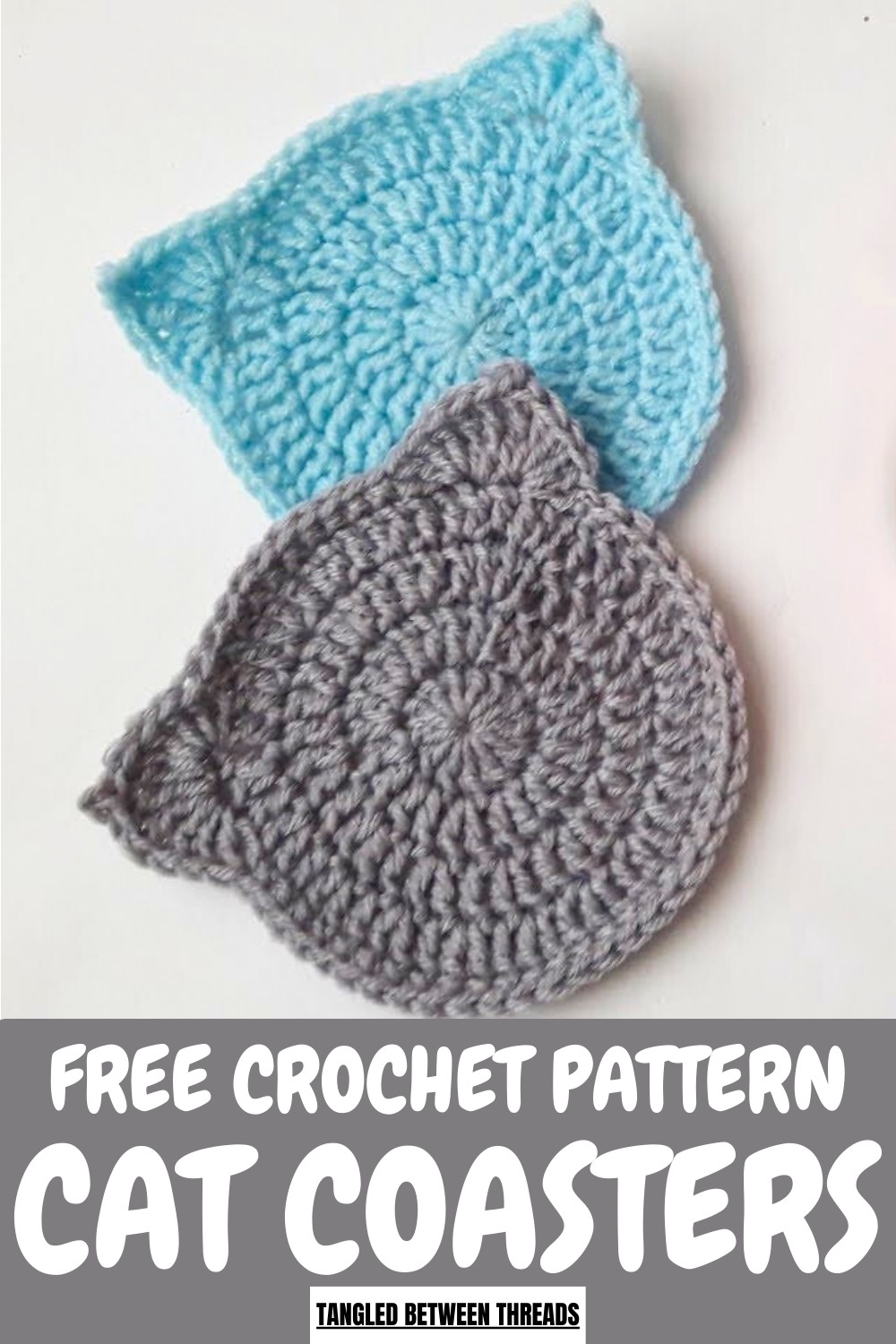 Crochet Cat Coasters Pattern