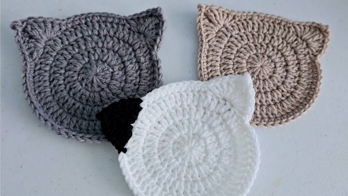 Crochet Cat Coasters Pattern 8