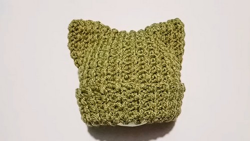 Crochet Cat Ears Hat Pattern 7