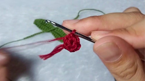Crochet Cherry Keychain Pattern 4