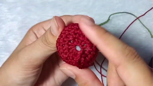 Crochet Cherry Keychain Pattern 6