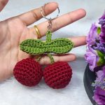 Crochet Cherry Keychain Pattern 9