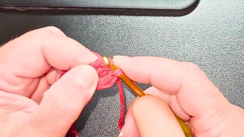 Crochet Cherry Pie Coaster Pattern 1