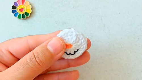 Crochet Christmas Snowman Keychain Pattern 5