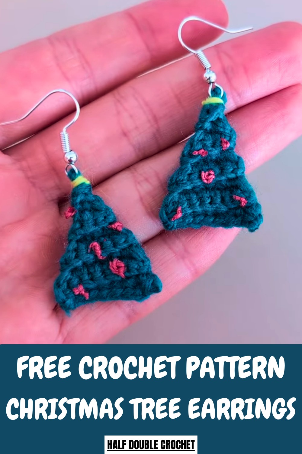 Crochet Christmas Tree Earrings Pattern