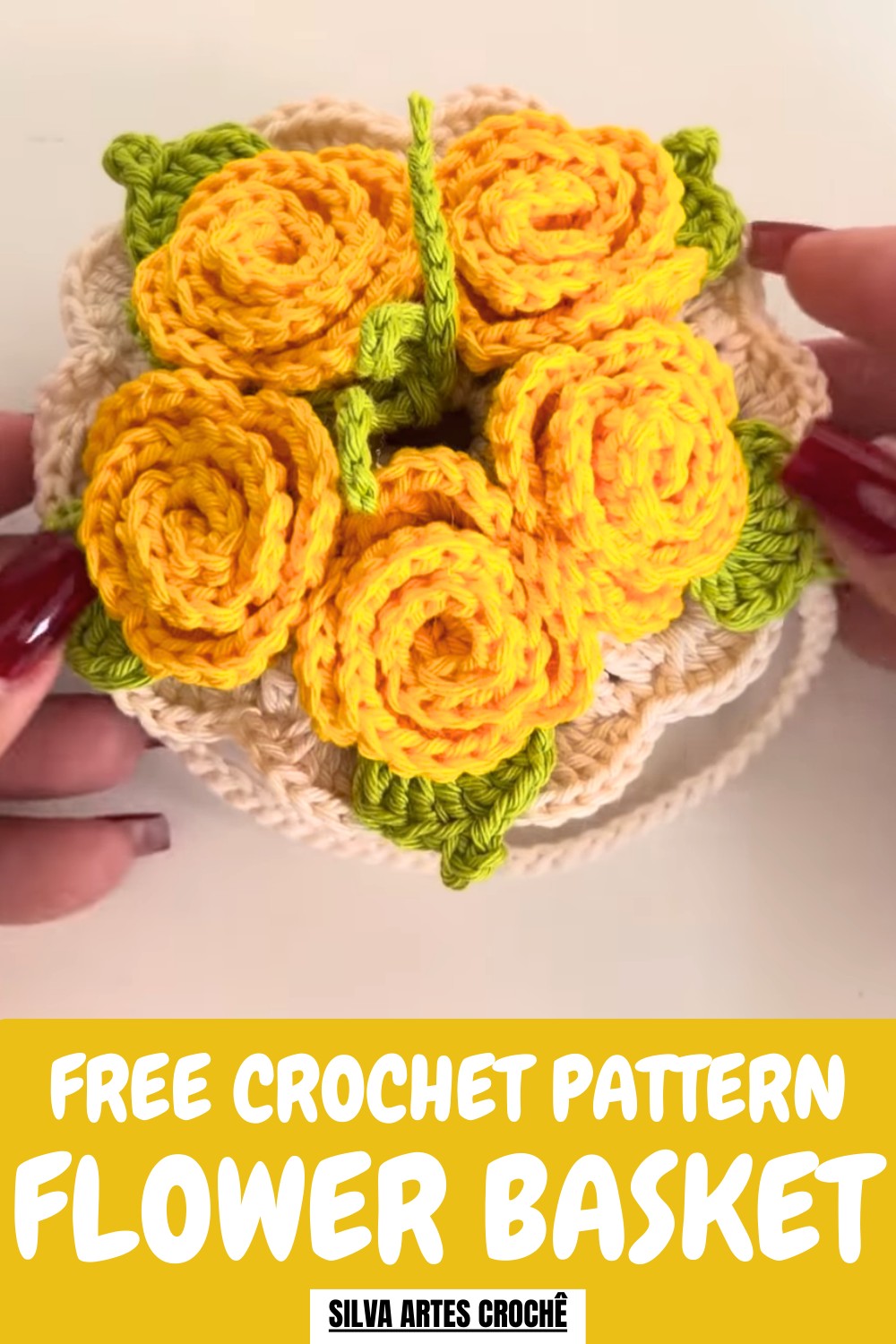 Crochet Flower Basket Pattern