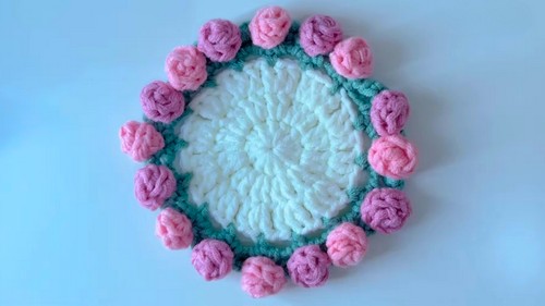 Crochet Flower Coaster Pattern 8