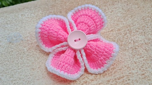 Crochet Flower Hair Clip Pattern 9