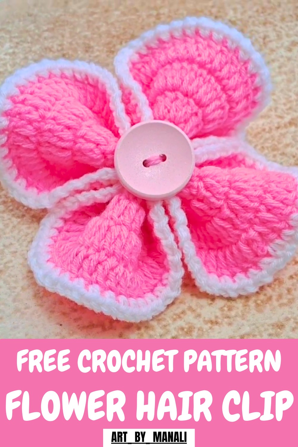 Crochet Flower Hair Clip Pattern