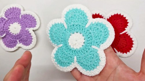 Crochet Flower Shaped Coaster Pattern 8