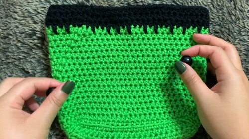 Crochet Frankenstein Treat Bag Pattern 7