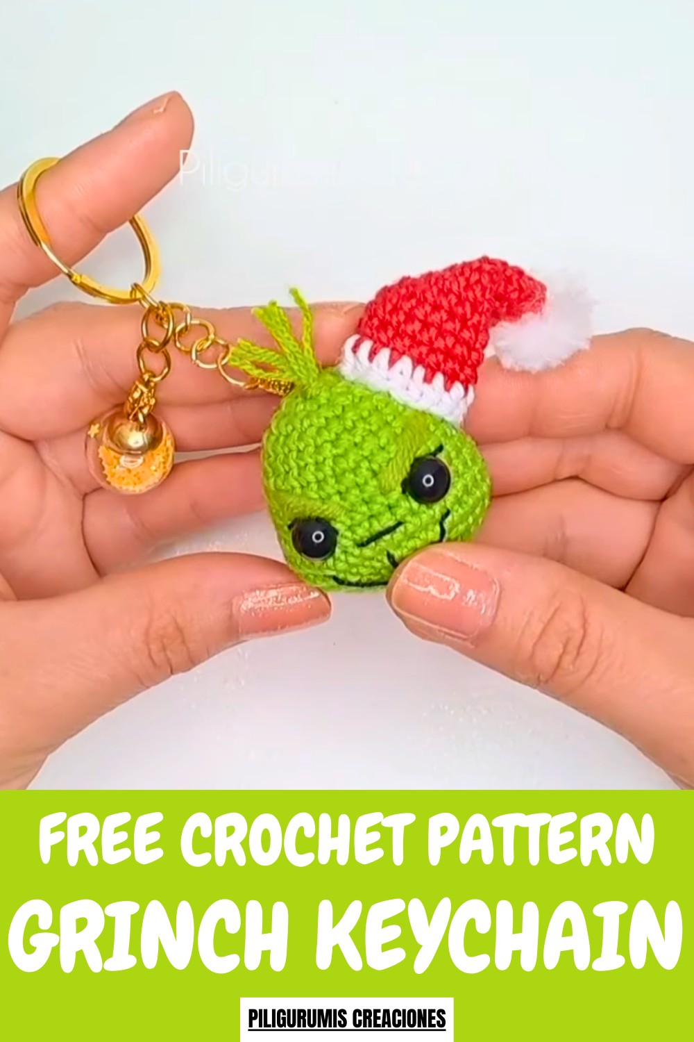 Crochet Grinch keychain Pattern