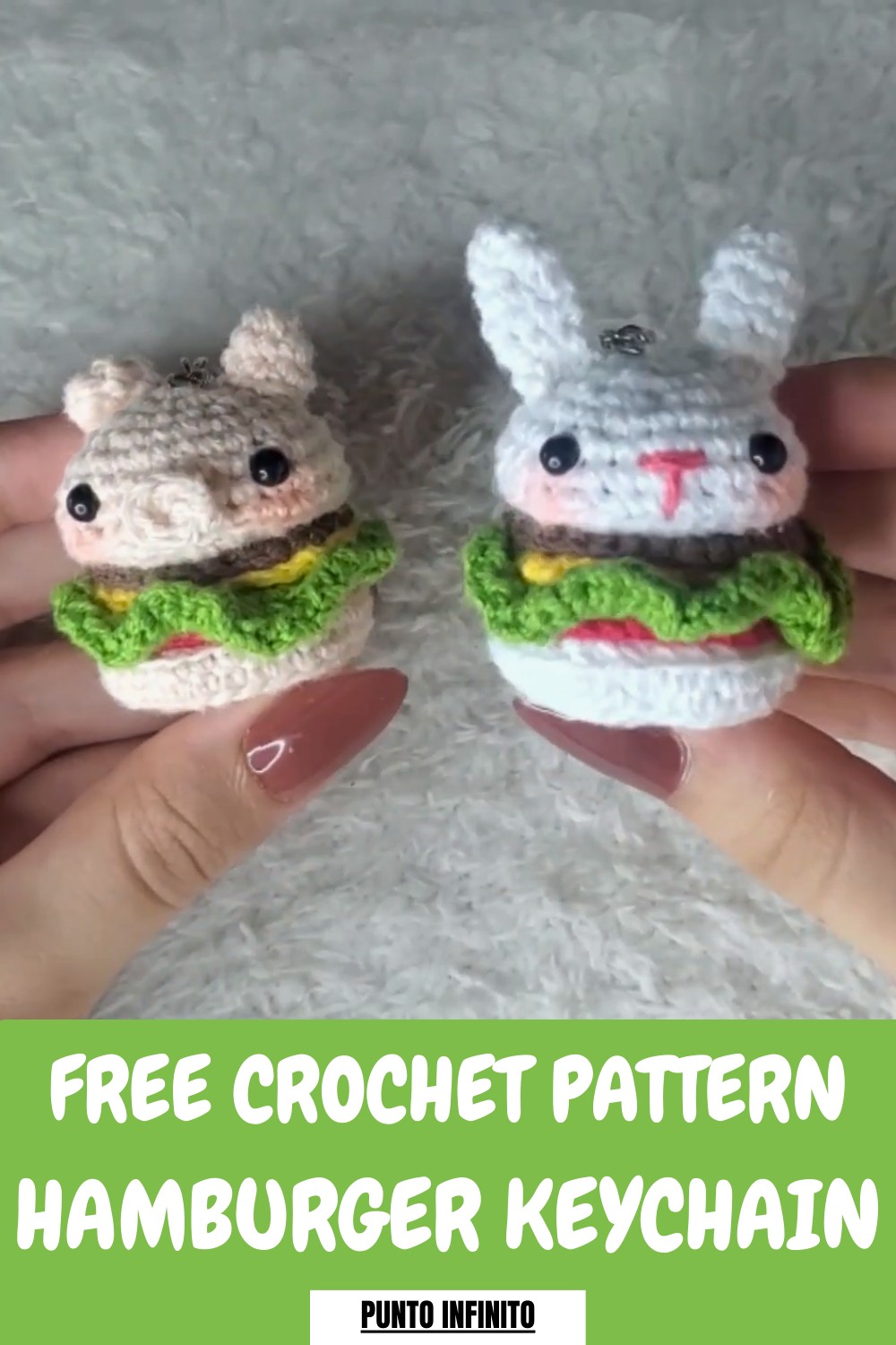 Crochet Hamburger Keychain Pattern