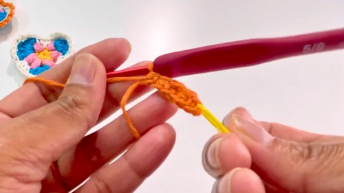 Crochet Heart Bookmark Pattern 6