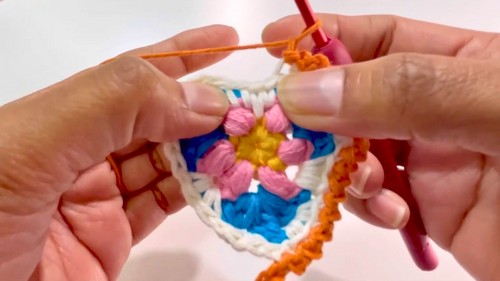 Crochet Heart Bookmark Pattern 7