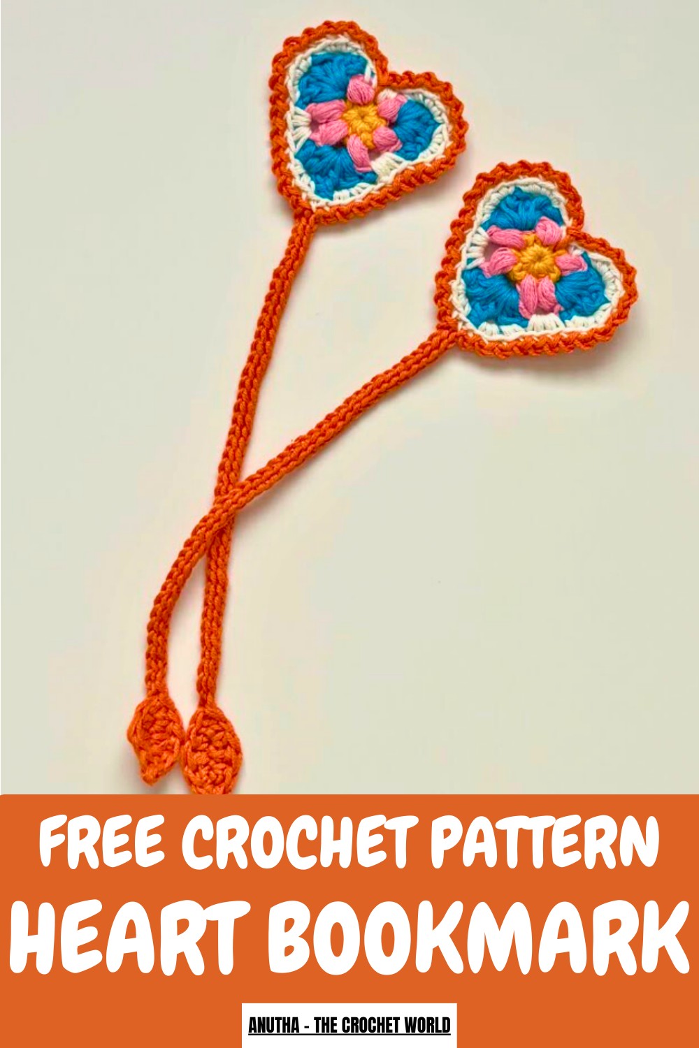 Crochet Heart Bookmark Pattern