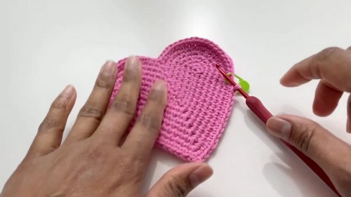 Crochet Heart Coaster Pattern 6