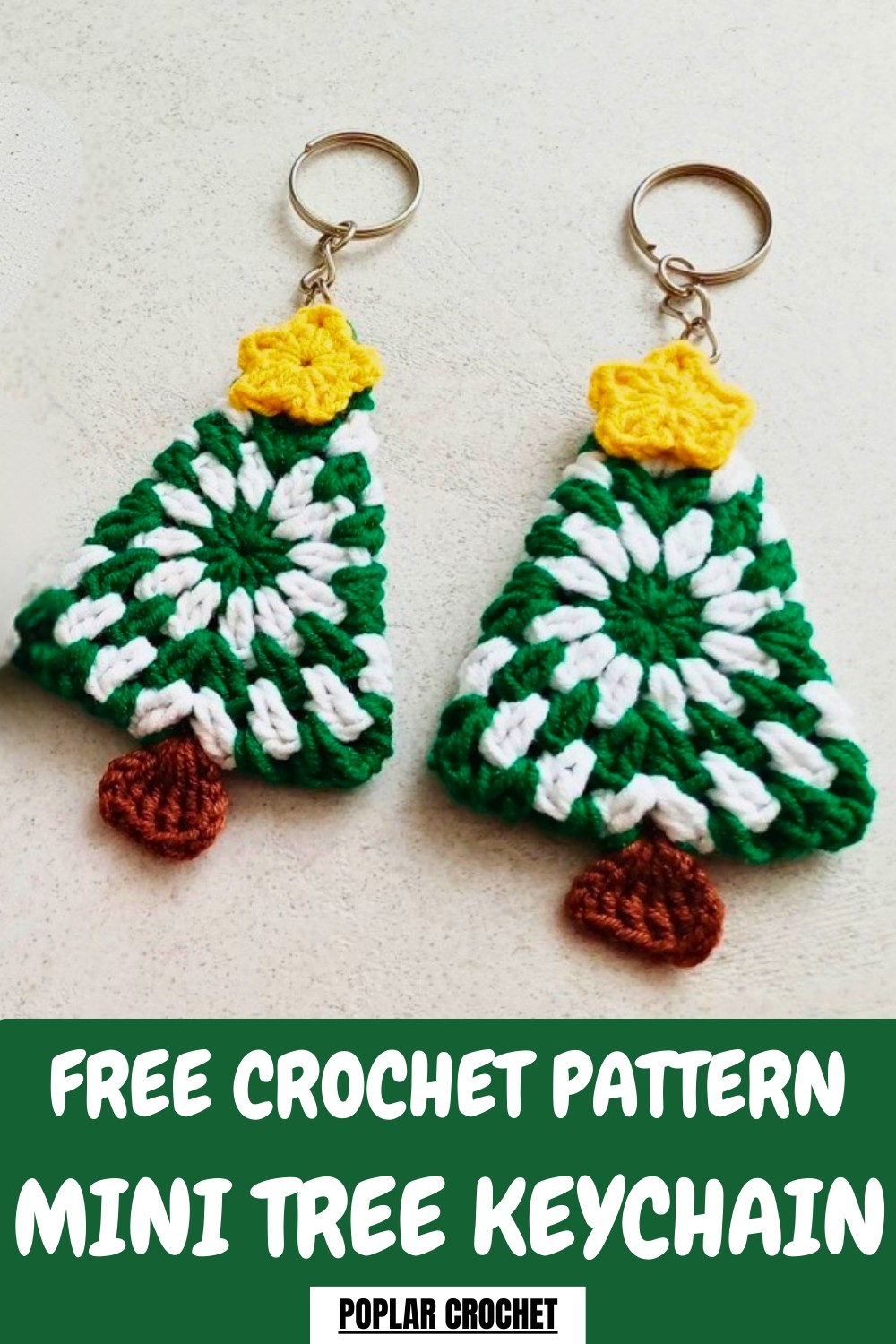 Crochet Mini Christmas Tree Keychain Pattern