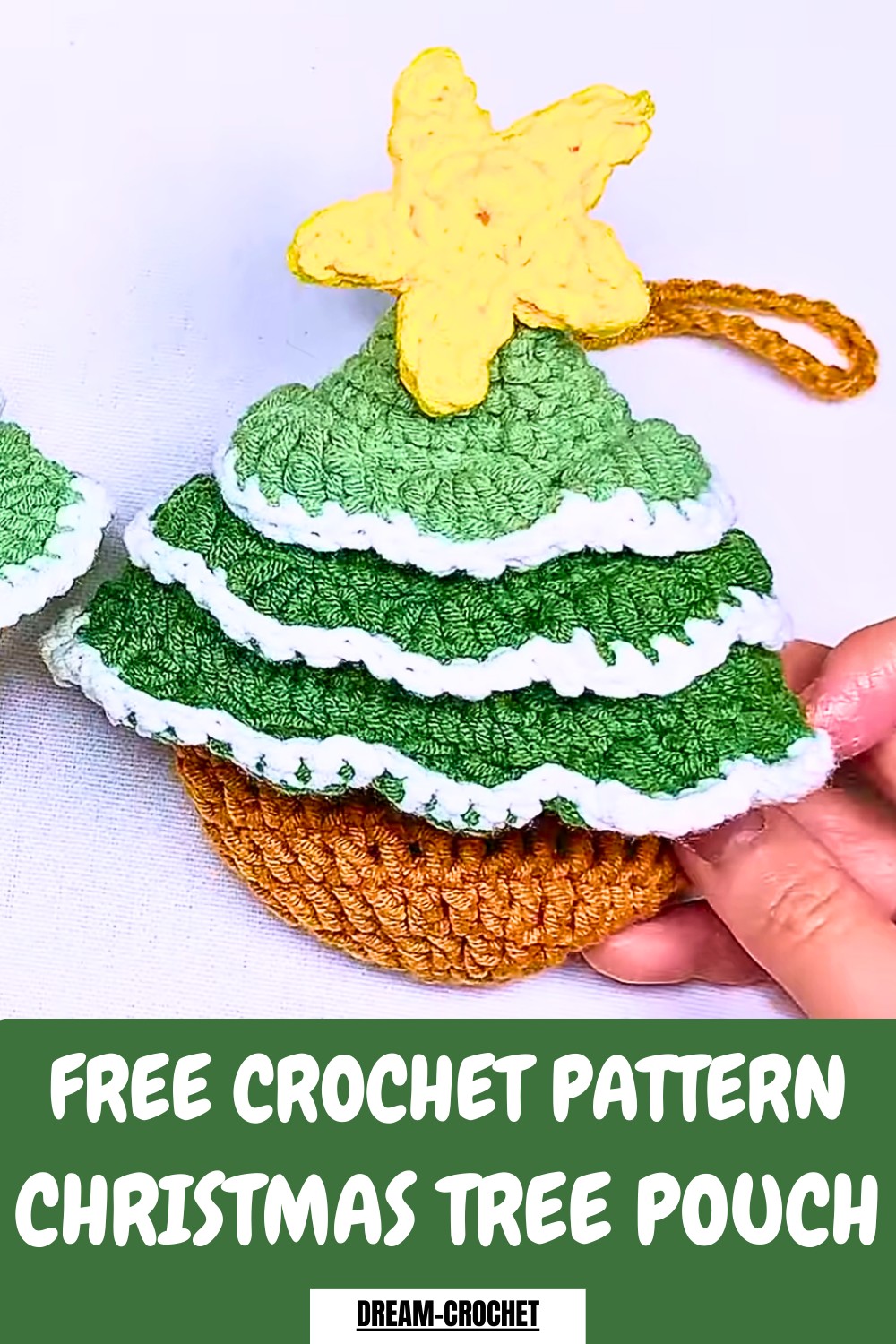 Crochet Mini Christmas Tree Pouch Pattern