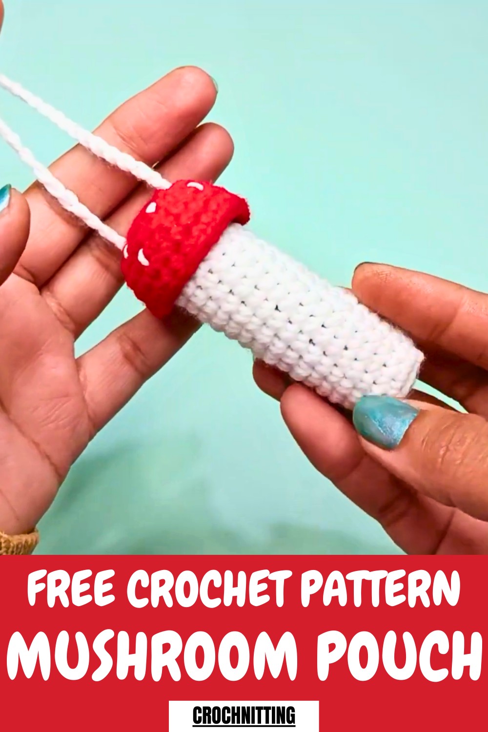 Crochet Mushroom Pouch Pattern