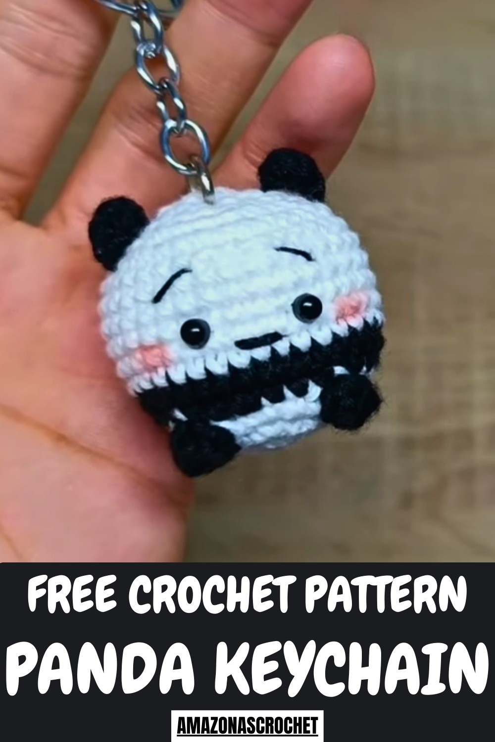Crochet Panda Keychain Pattern
