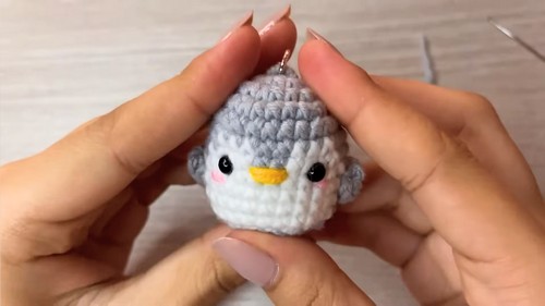 Crochet Penguin Keychain Pattern 7
